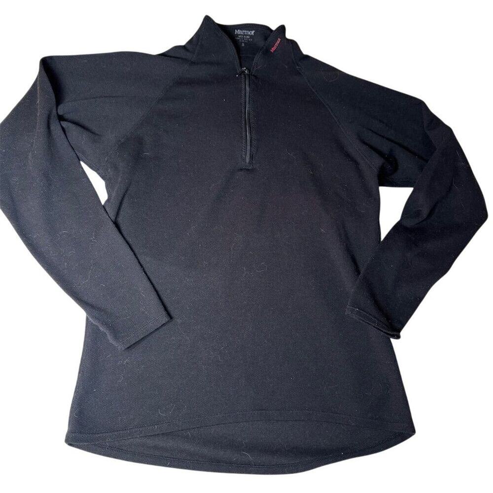 Marmot Women's Half Zip base layer Pullover Black Size S outdoor hiking